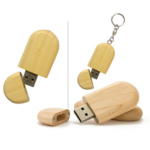 Wooden USB with Ring Natural - Image 3