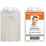 ID Card Pouch Frosty PVC- Vertical