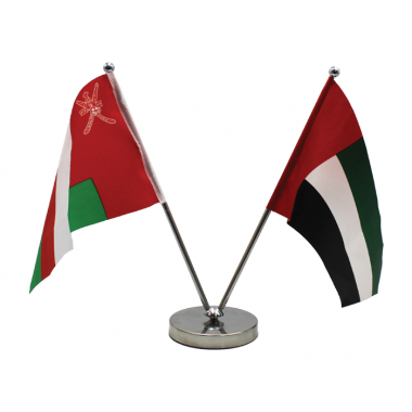 Table Flag Twin Pole Height Adjustable- Silver